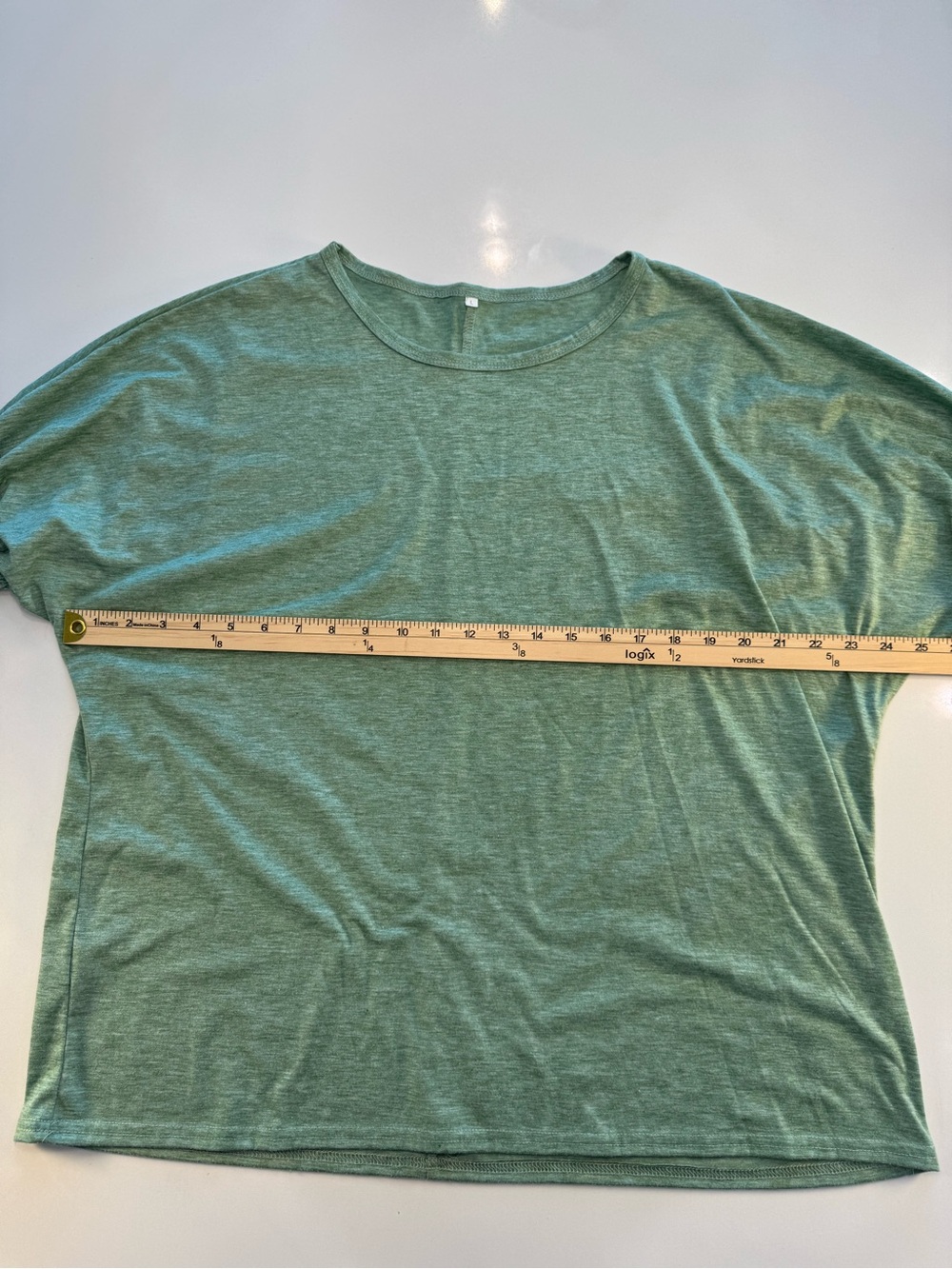 Light Green Smocked Short Sleeve Women's Tee - Picture 5 of 9